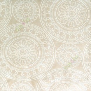Beige cream color traditional designs circles rangoli scales deya zigzag circle lines main curtain